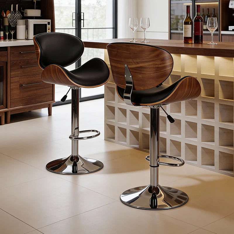 Italian Minimalist Designer-Style Restaurant Bar Chair, Leisure Front Desk Bar Island Chair, Adjustable Height High Stool