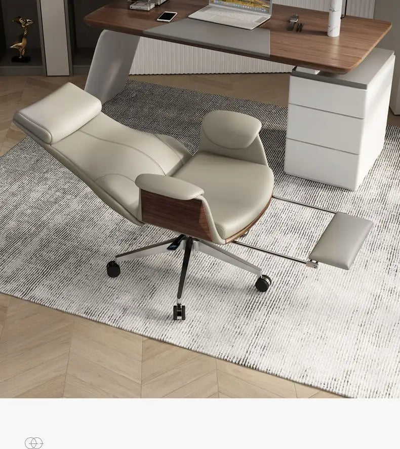 High end boss chair, genuine leather office chair, CEO computer, ergonomic, sedentary, swivel chair that can be reclined