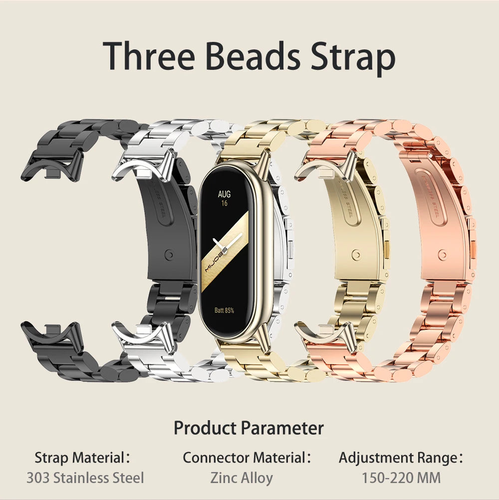 Strap for Mi Band 10 9 8 Wristband For Mi Band 9 Bracelet for Mi Band 10 Stainless Steel Watch Band for Mi Band 8 Metal Straps