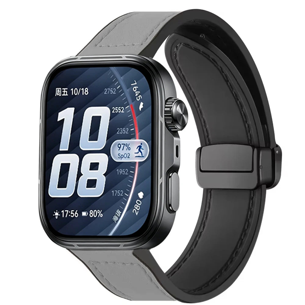 Silicone Leather Strap for Huawei Watch Fit 5 Pro/4 Pro Outdoor Sports Replacement Bracelet Wristband for Huawei Watch Fit 5 4 3