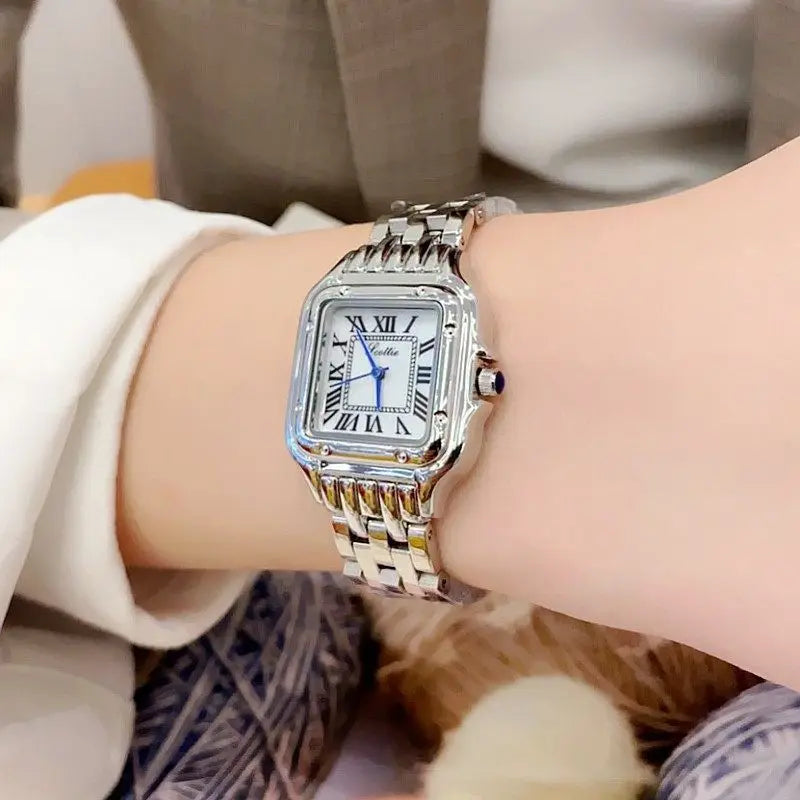 New Women'S Luxury Square WatchUltra-Thin Ladies' Watch With Steel Band High-End Selected Timepiece, Elegant Women'S Wristwatch.
