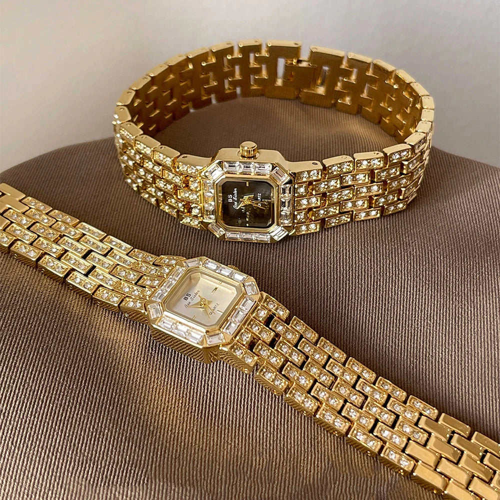 BS Bee Sister Ladies Watches Luxury Diamond Watch Square Bracelet Quartz Wristwatches Fashion Casual Watches Gift Women
