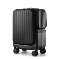 KLQDZMS Carry-on Suitcase Front Opening Laptop Boarding Case 20 Inch USB Charging Trolley Case Password Box Cabin Luggage