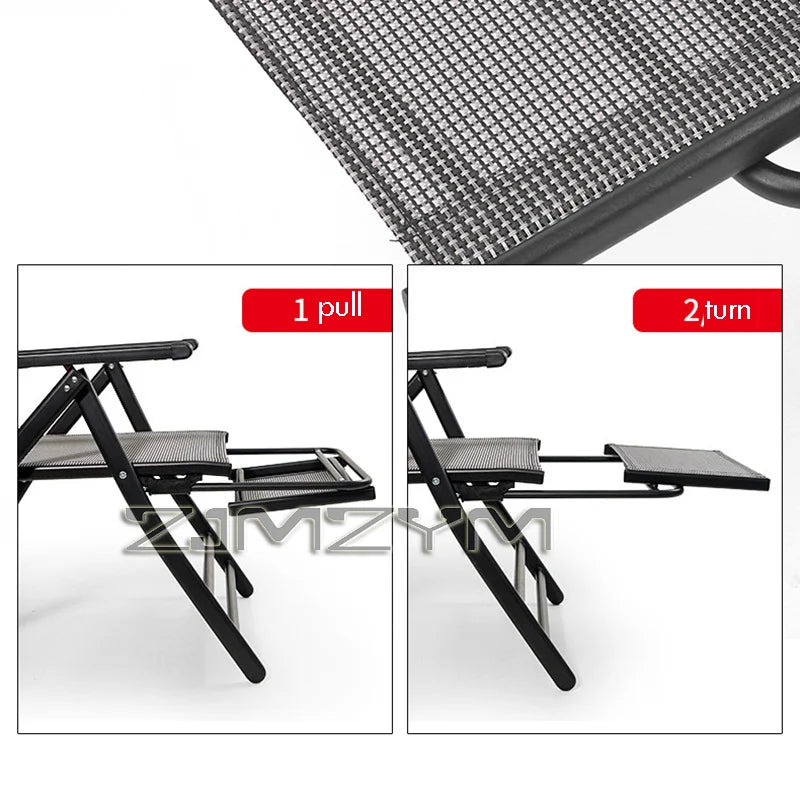 Portable Folding Beach Chair Outdoor Garden Camp Recliner Furniture for Courtyard Open Air，Telescopic Pedal Stools，Pedal stool