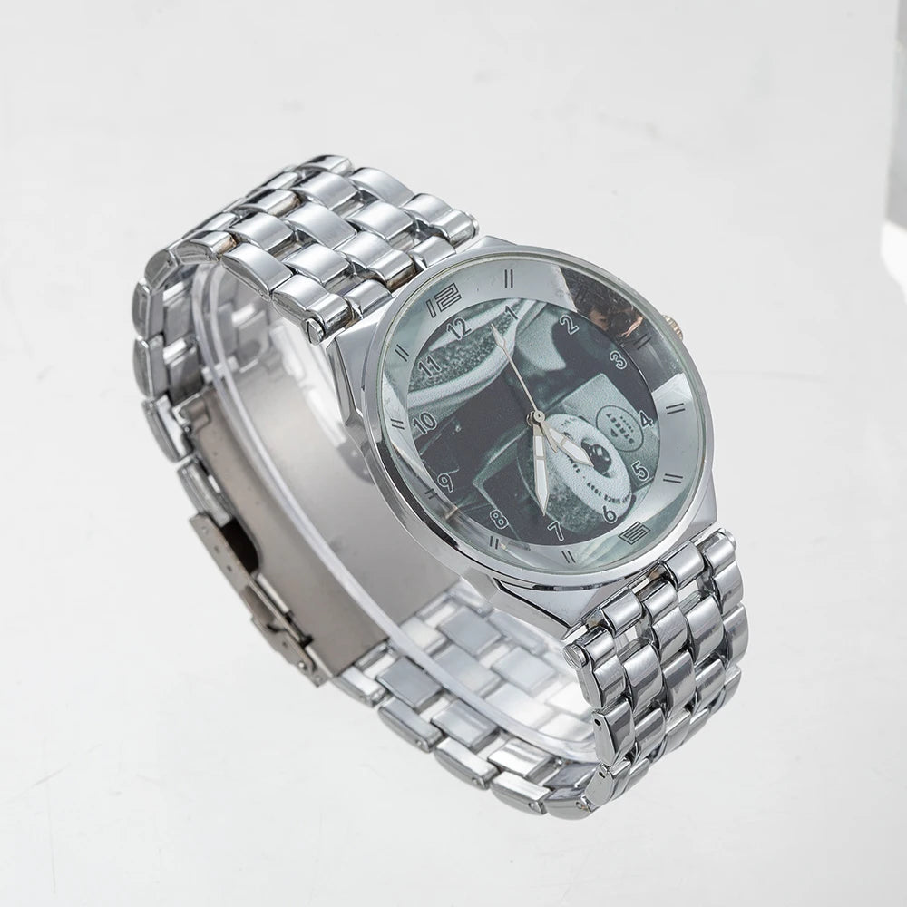 Customized Personalized Pattern Watch Unisex Printed Photo Campus Punk Cool Style Customized Wristwatch Holiday Memorial Gift