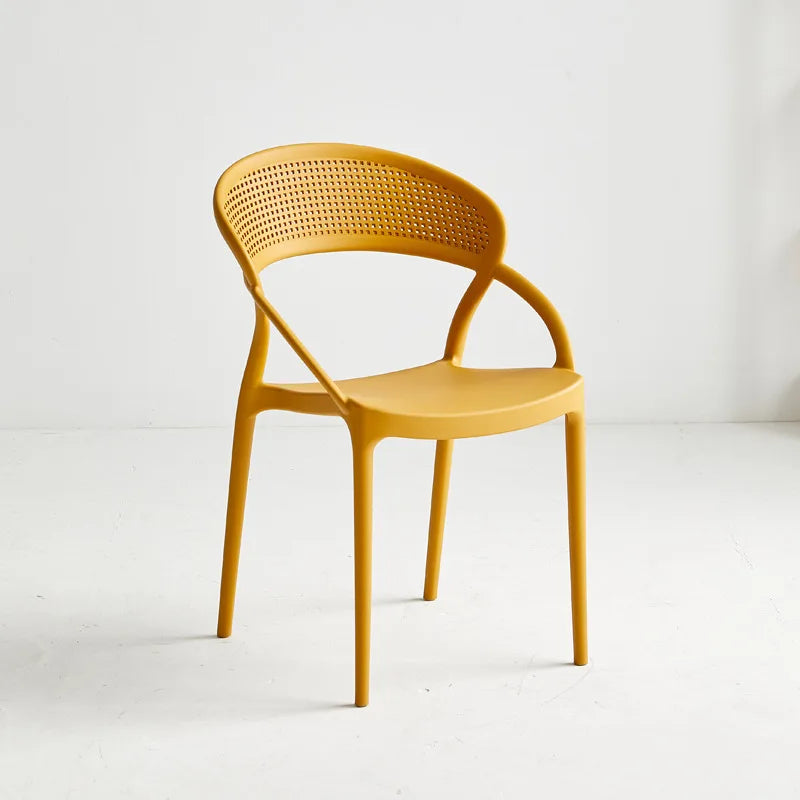 Plastic Chair Backrest, Home Thick Backrest Chair, Casual Nordic Minimalist Dining Chair, Restaurant Chair, Outdoor Armchair