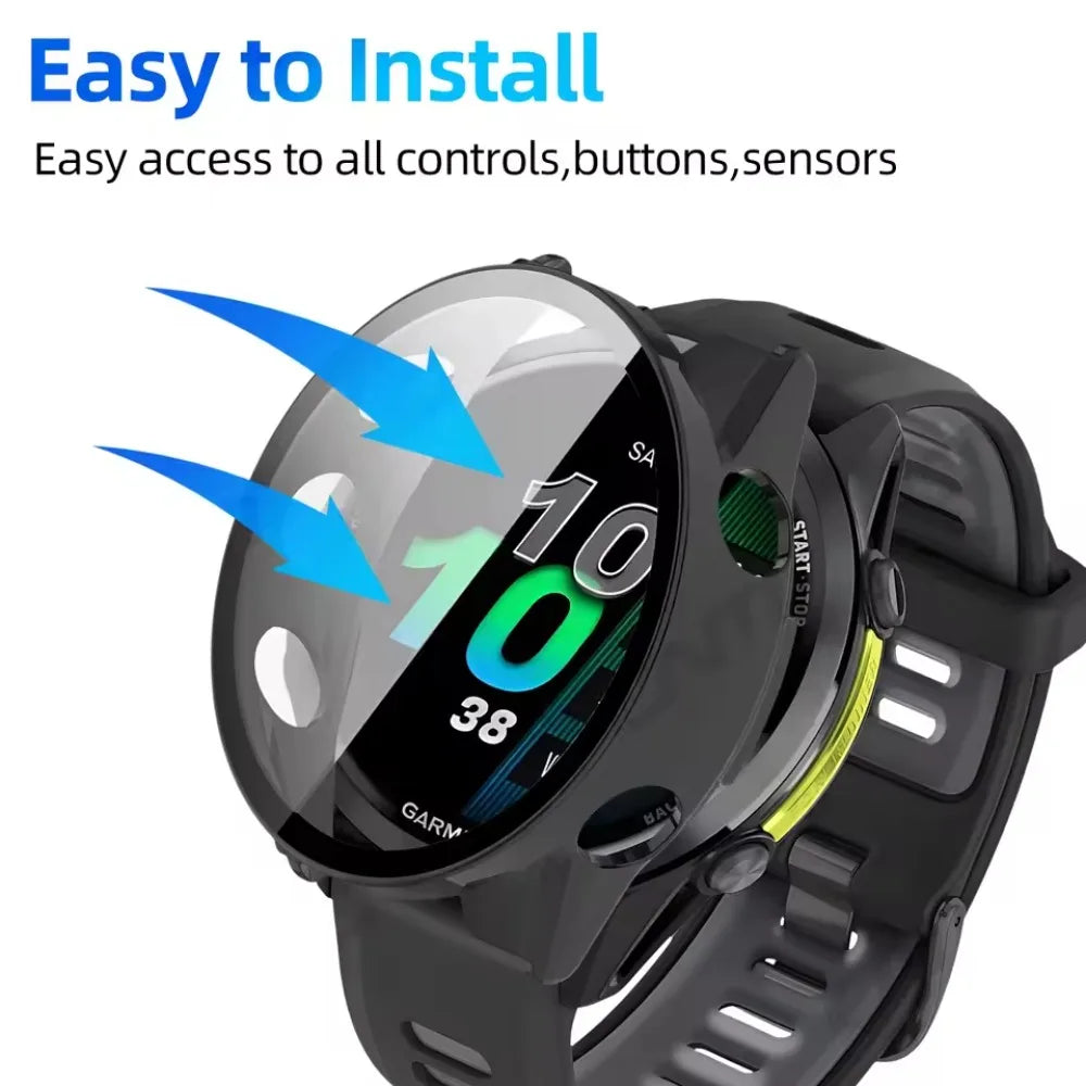 PC Case＋HD Tempered Glass for Garmin Forerunner 970/570/965/165 Anti-fall Screen Protective Shell Garmin Venu 4 45/41mm/Active 6