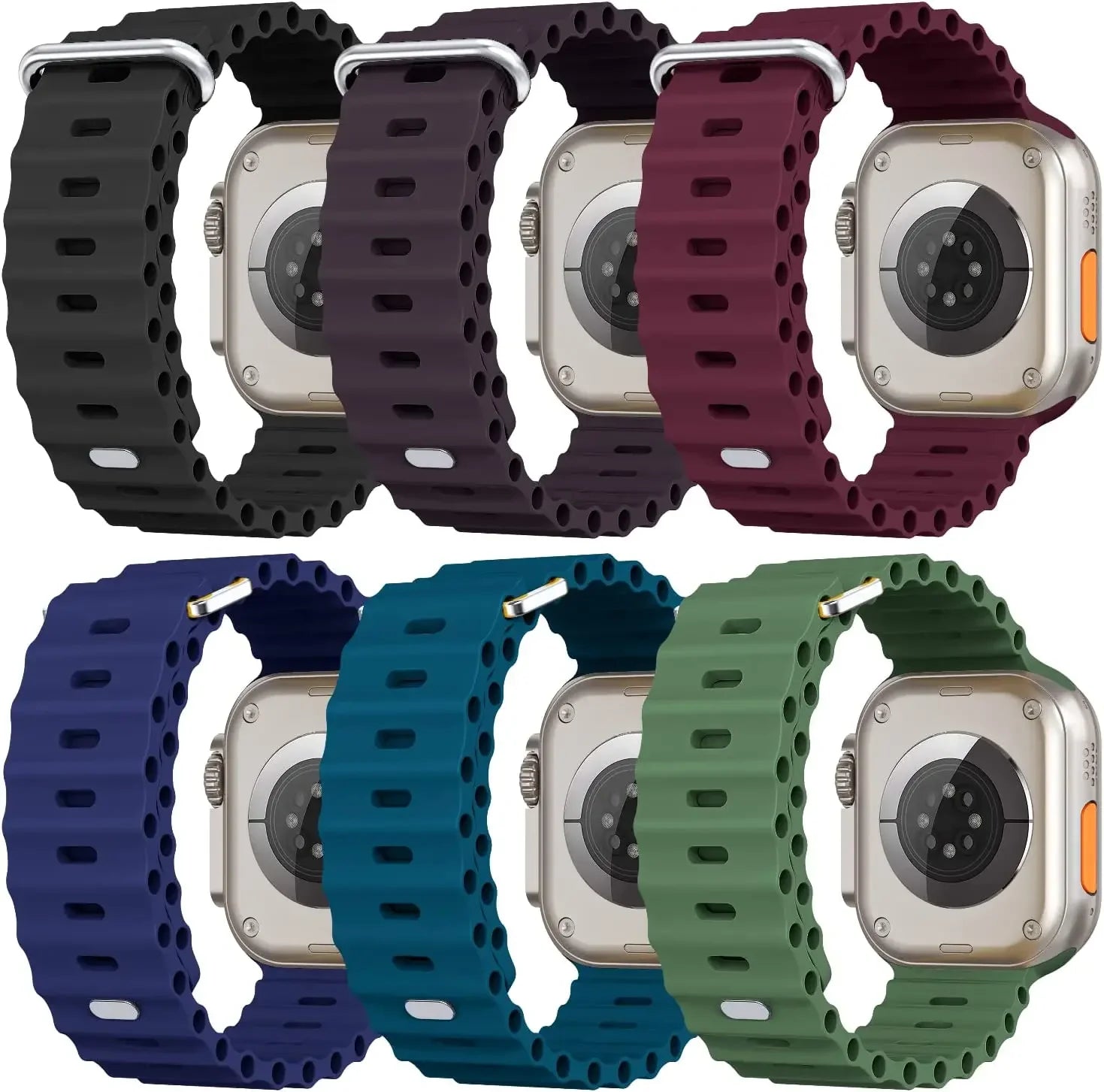 Ocean strap For Apple Watch Ultra 3 2 1 Band 49mm 11 10 9 8 7 46mm 45mm 41mm Silicone Wristband iWatch 6 5 4 SE3 44mm 40mm 42mm
