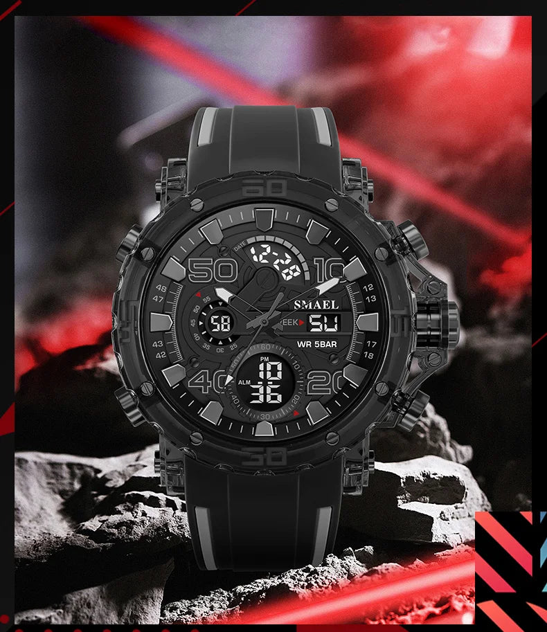 Military Watches Men Watch 2025 New 50M Waterproof Wristwatch Stopwatch Alarm LED Light Digital Watches 8136 Men's Sports Watch