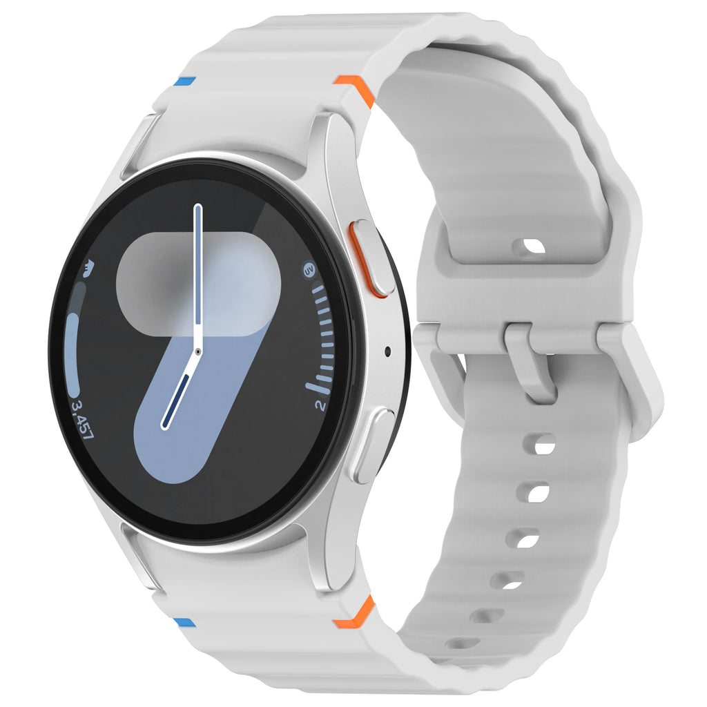 Official Silicone Strap for Samsung Galaxy Watch 7/FE/6/5/4 44mm 40mm 5 Pro Wave Bracelet for Watch 6 4 Classic 46mm 42mm Band