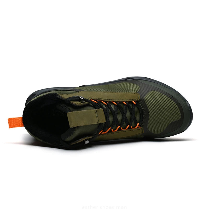 Trendy High Top Running Shoes Men Luxury Original Waterproof Sneaker Non Slip Outdoor Hiking Climbing Trekking Boots Patchwork