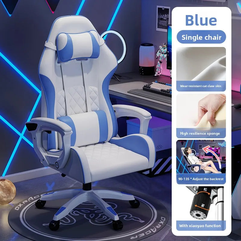 Male e-sports chair is comfortable for prolonged sitting, computer chair can be reclined for leisure, backrest