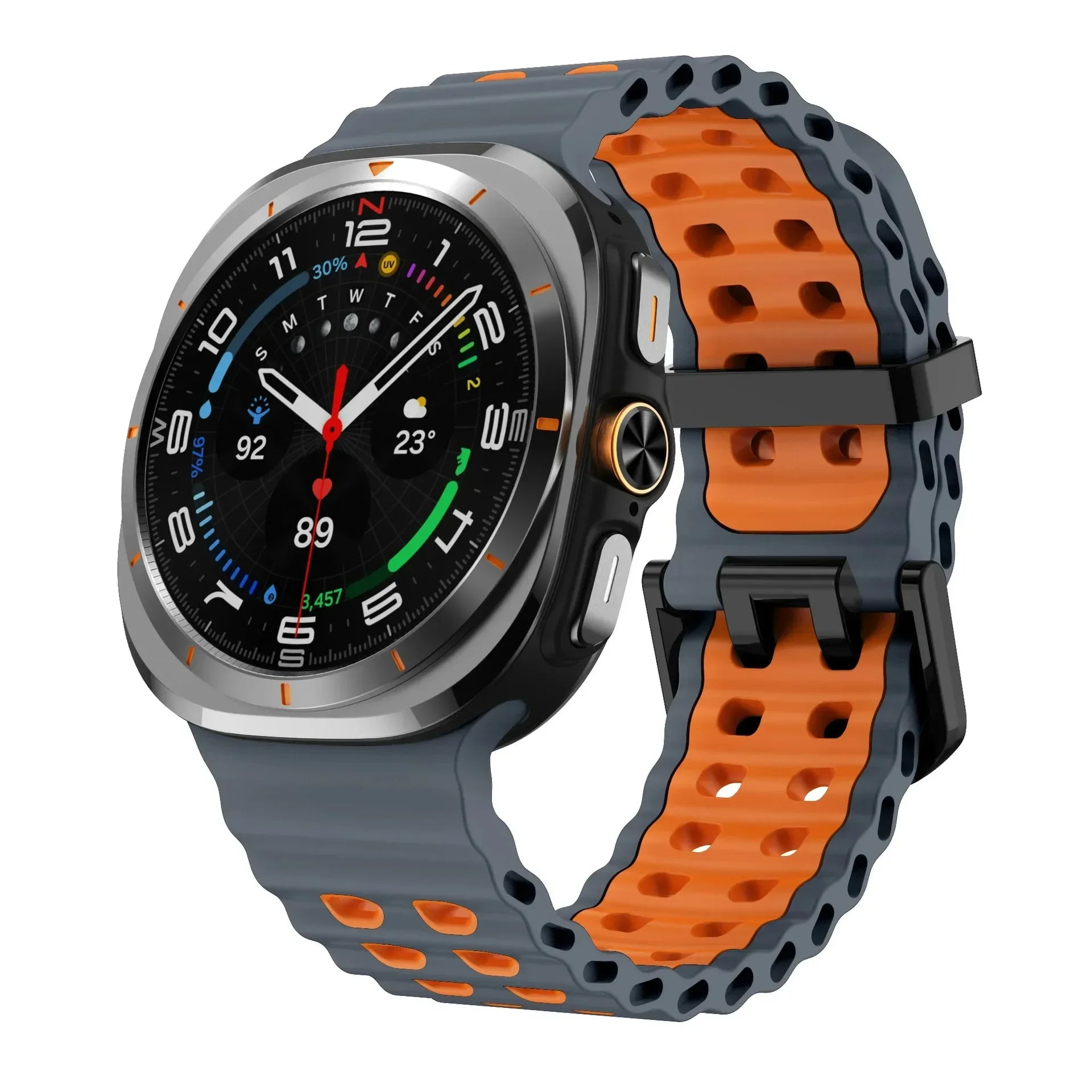 Two-color Silicone Strap for Samsung Galaxy Watch Ultra 47mm Ocean Original Official Wristband Galaxy Watch 8-7 Ultra 47mm Belt