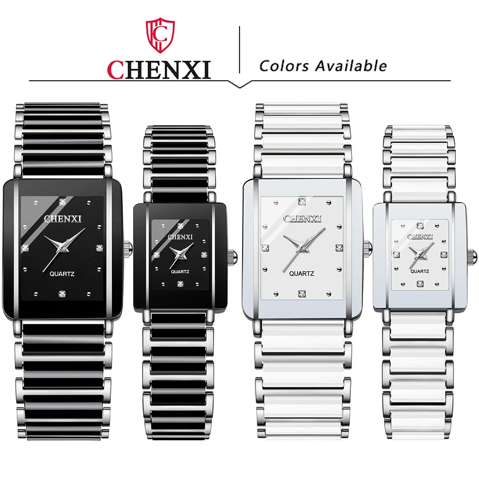 2PCS Couple Watches Ceramics Waterproof Fashion Leisure Men's and Women's Watch Reloj Mujer Romantic Birthday Gift Wristwatch