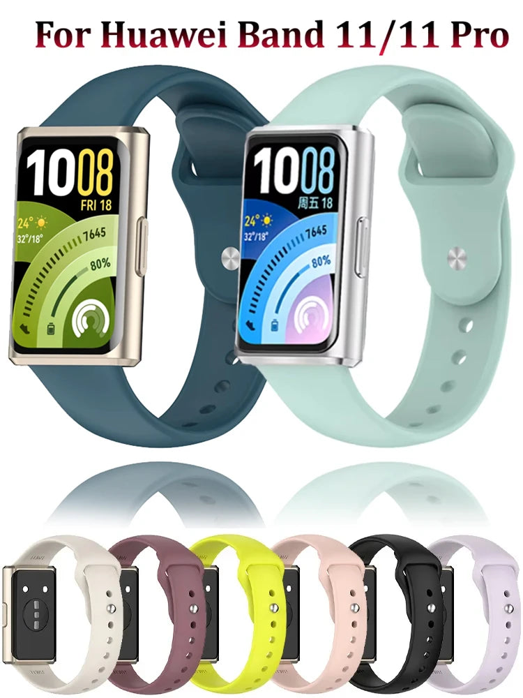 Original Silicone Strap For Huawei Band 11 Pro Fashion Comfortable Bracelet For Huawei Band 11 Smart Watch Replaceable Accessory