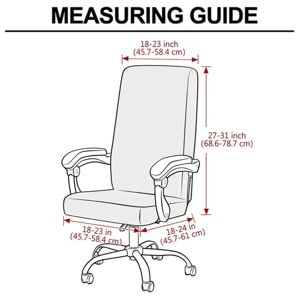 ARMFAVER Waterproof Office Chair Cover with Zipper Stretchable Fit for Swivel Chairs Elastic Slipcover Protector Solid Colors