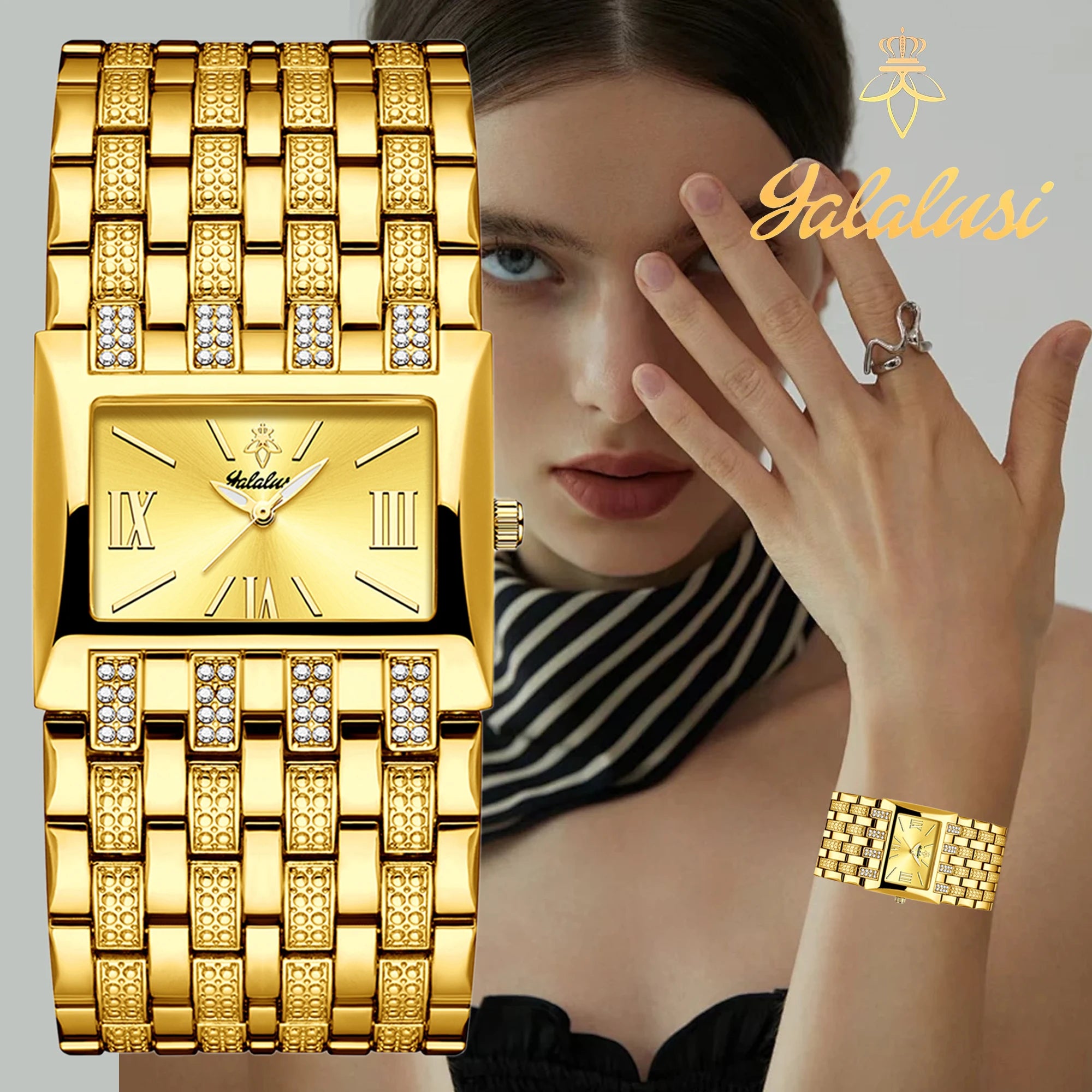 YaLaLuSi Brand: Fashionable Women's Waterproof Quartz Bracelet Watches – Luxury Gold Watches for Gifts reloj mujer Ladies