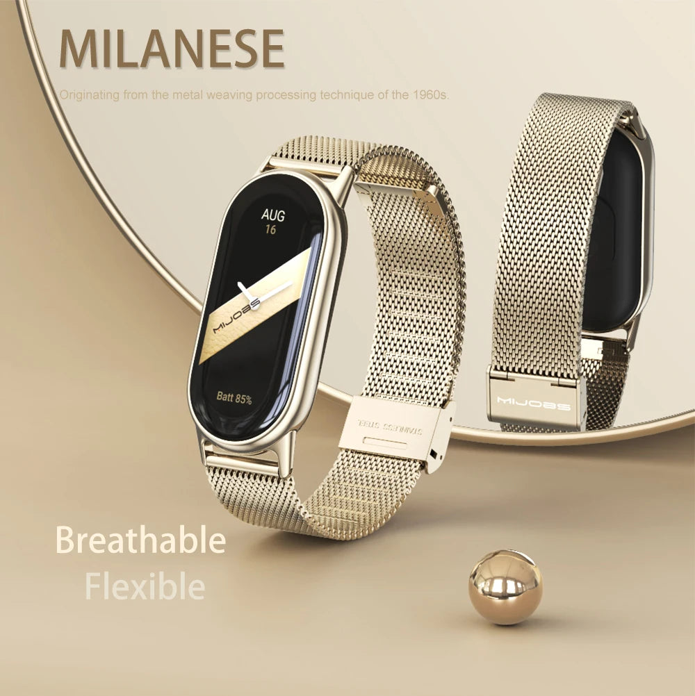 Strap for Mi Band 10 9 8 Wristband For Mi Band 9 Bracelet for Mi Band 10 Stainless Steel Watch Band for Mi Band 8 Metal Straps