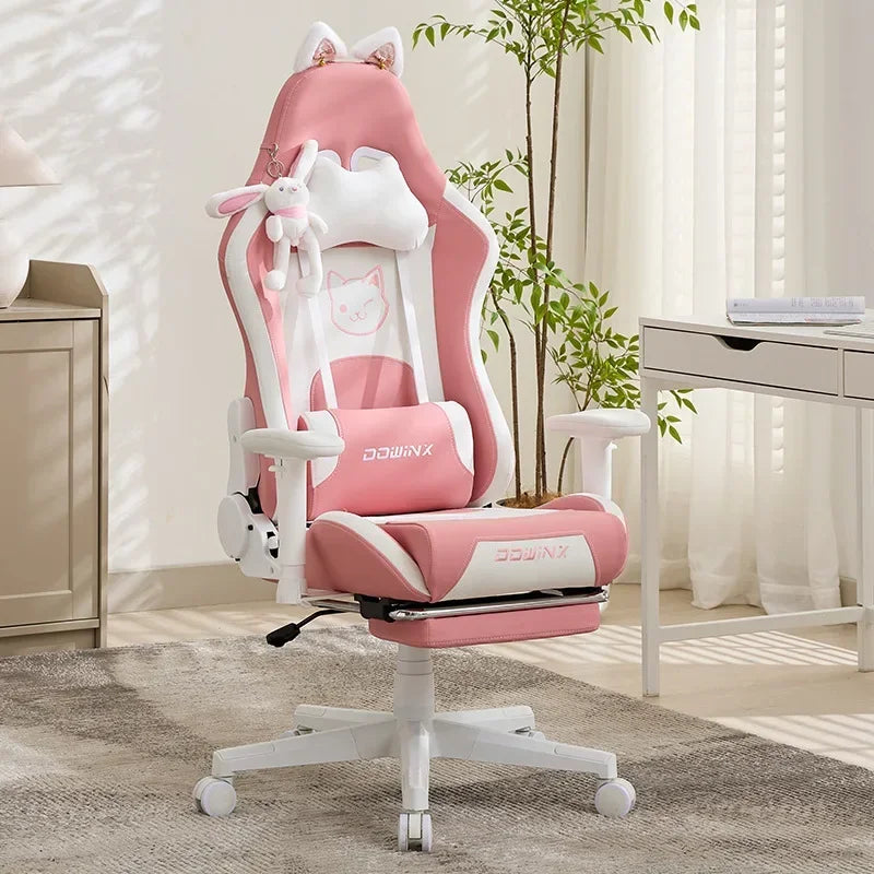 AOLIVIYA Comfortable Ergonomic Home Gaming Desk Chair For Women Student Bedroom Study Computer Backrest With A318756