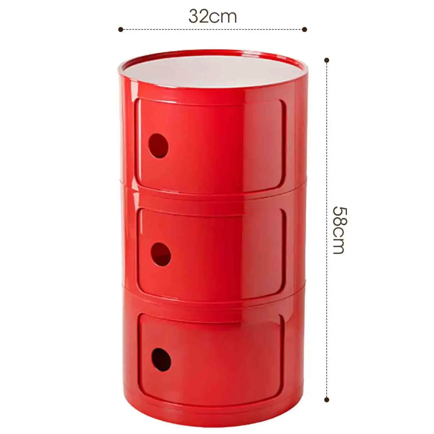 Plastic Round Bedside Nightstand with Drawers Practical Storage Box Cabinet Nightstand Chic Decor for Bedroom Living Room