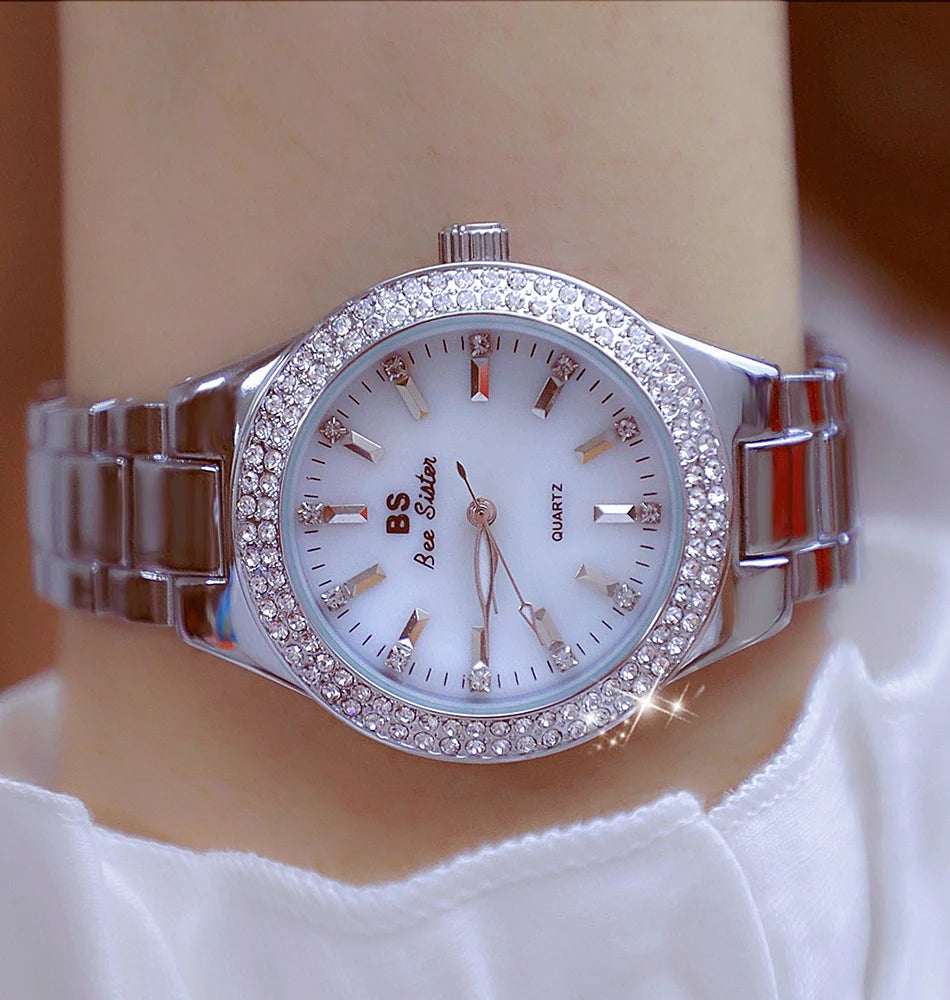 Original Brand Women's Watches Fashion Diamond Quartz Watch Luxury Classic Stainless Steel Bracelet Wristwatch Famale Hot Sale