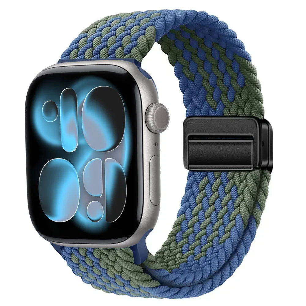 Nylon Loop Strap for Apple Watch 11 10 9 8 7 46mm 42mm 45mm 41mm Ultra 3 2 1 49mm Magnetic Braided  IWatch 6 5 4 SE3 Accessories