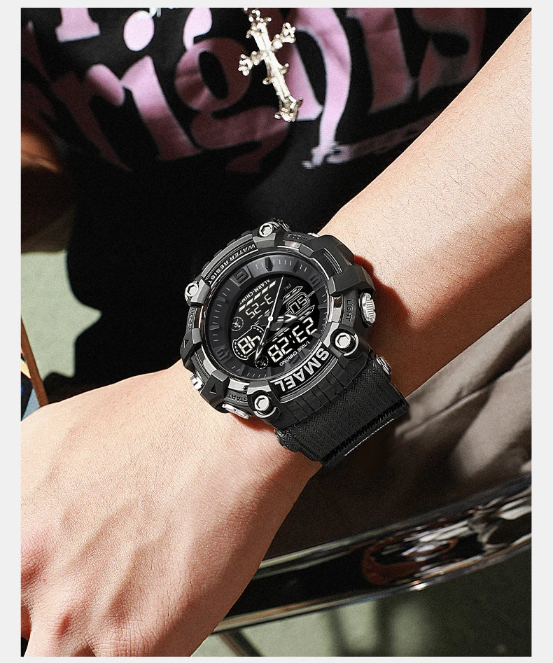 SMAEL Watch Men Sport Alarm Clock For Men 50M Waterproof Wristwatches 8089 Original Brand Men's Wristwatch Quartz Sports Watches
