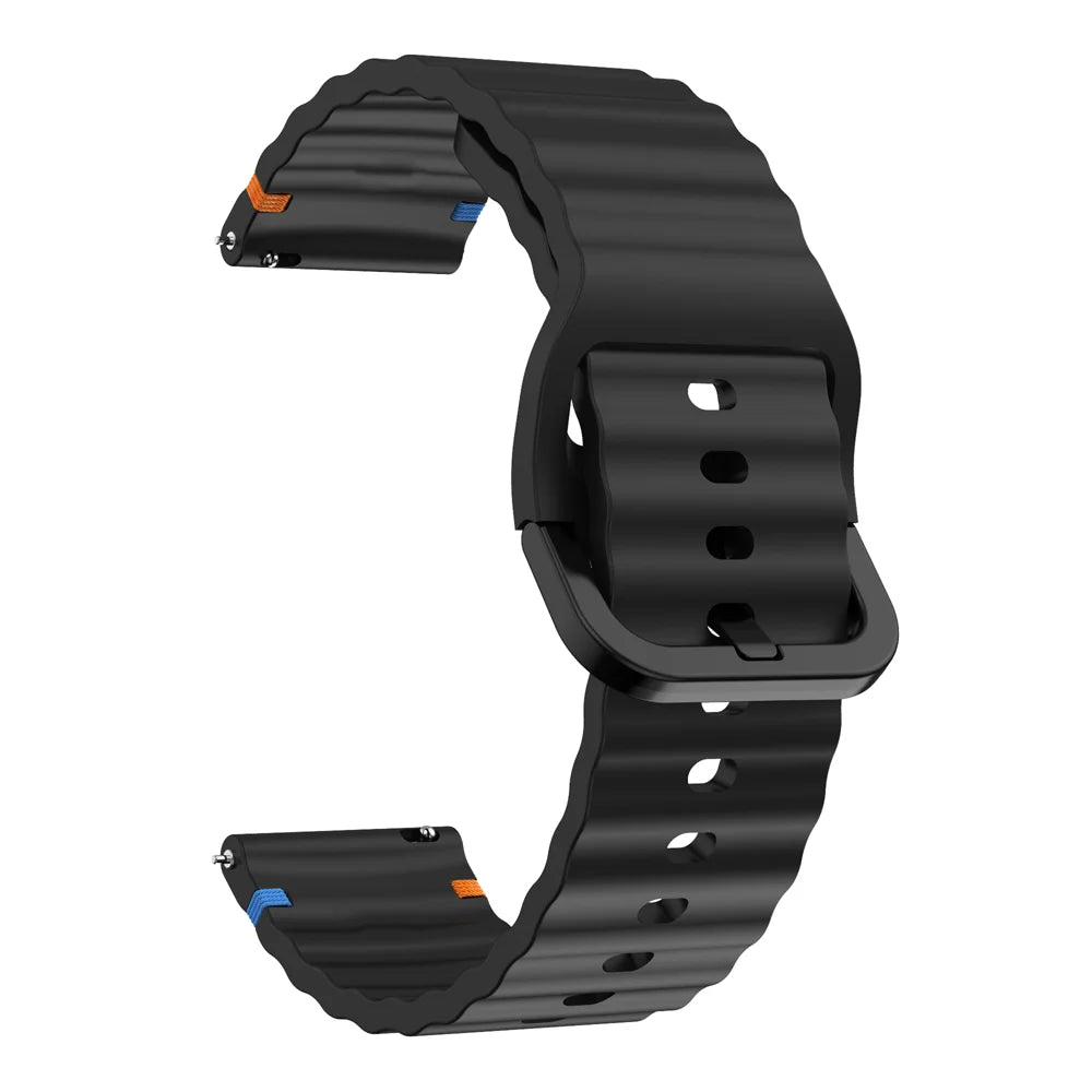 18/20/22mm Sports Wave Silicone Strap For Huawei Watch GT6-5-4 41mm 5 GT5 Pro 42mm Bracelet Wristband For Xiaomi Watch S4 41mm