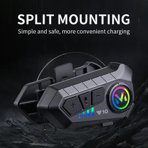 Motorcycle Helmet Speakers V5.3BT High Battery Life Helmet Headphone IPX6 Automatic Answer/Call Music Control/Intelligent Noise