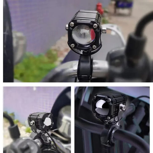 Hot-selling Red Angel Eye Motorcycle Spot Light Strobe Mini Driving Light Aluminum Fog Lights Project