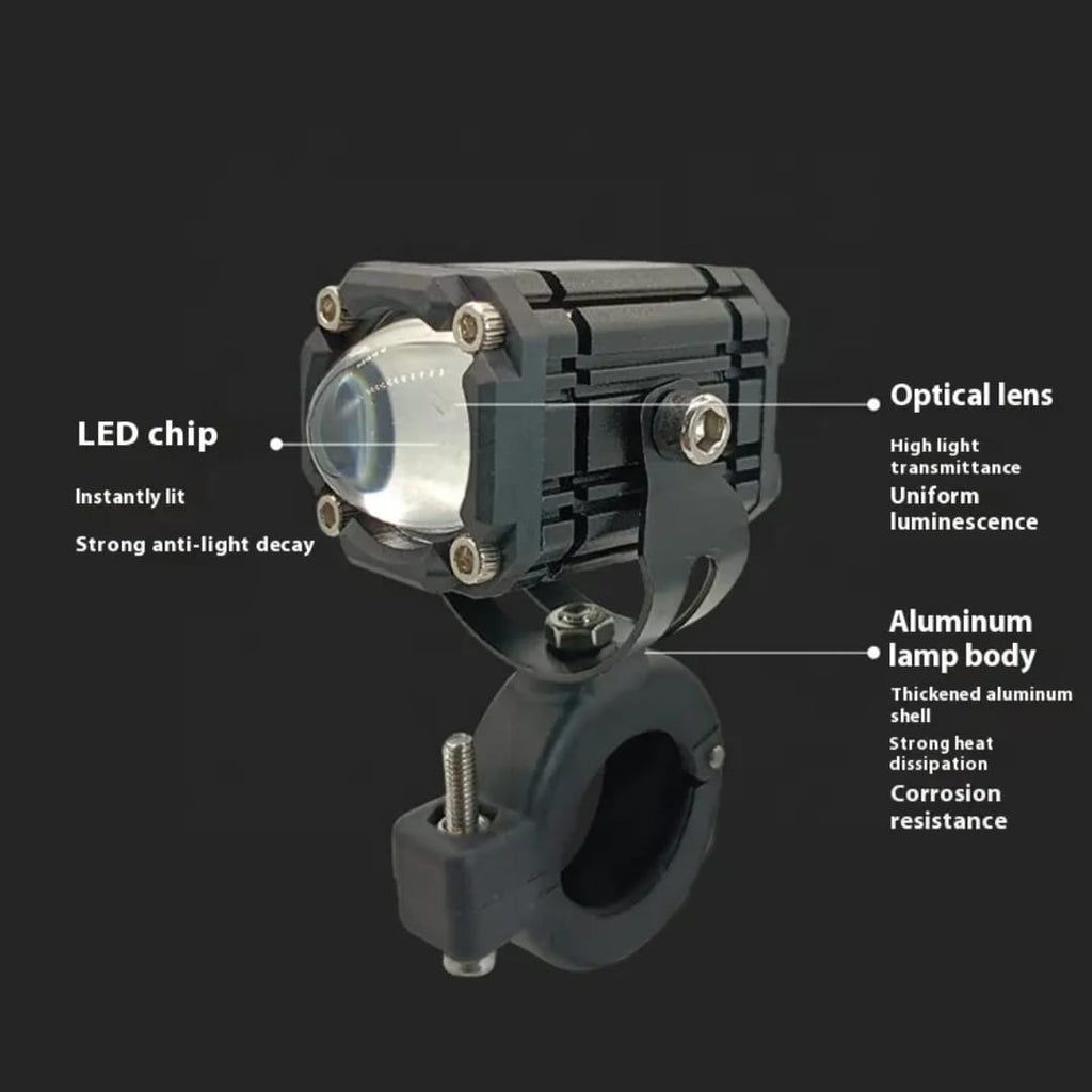 Hot-selling Red Angel Eye Motorcycle Spot Light Strobe Mini Driving Light Aluminum Fog Lights Project