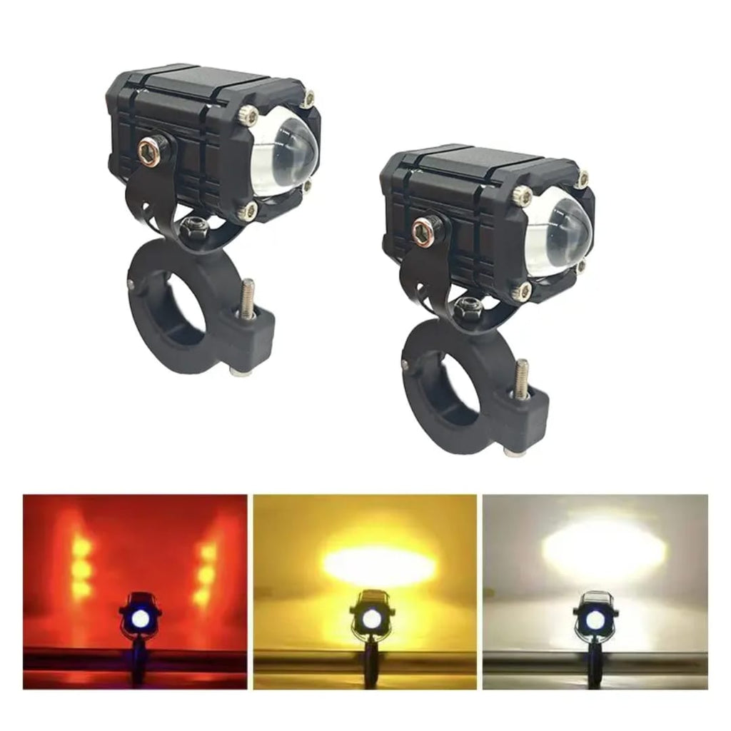 Hot-selling Red Angel Eye Motorcycle Spot Light Strobe Mini Driving Light Aluminum Fog Lights Project