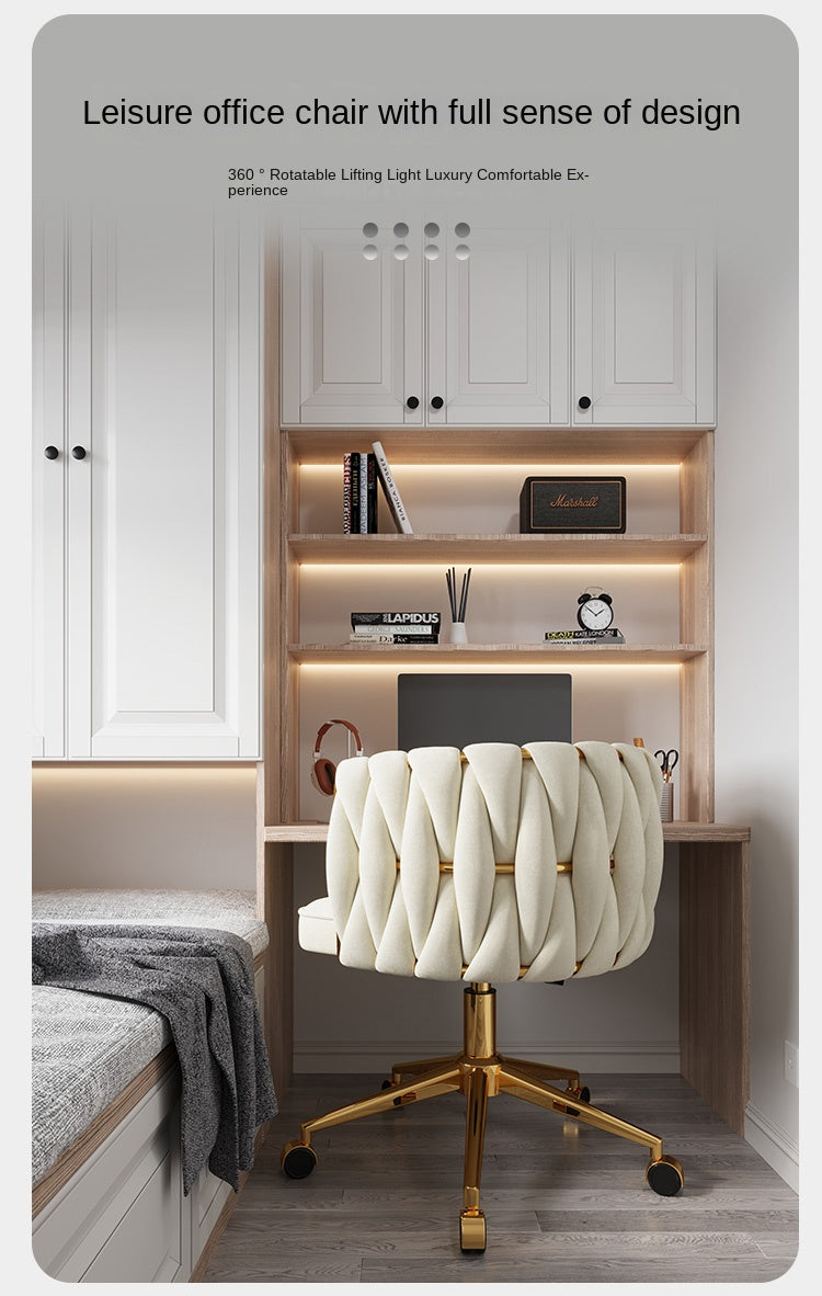 UVRLiving Room Chair Home Bedroom Girls Dresser Makeup Chair Computer Office Chair  Light Luxury Lift Swivel Backrest Chair